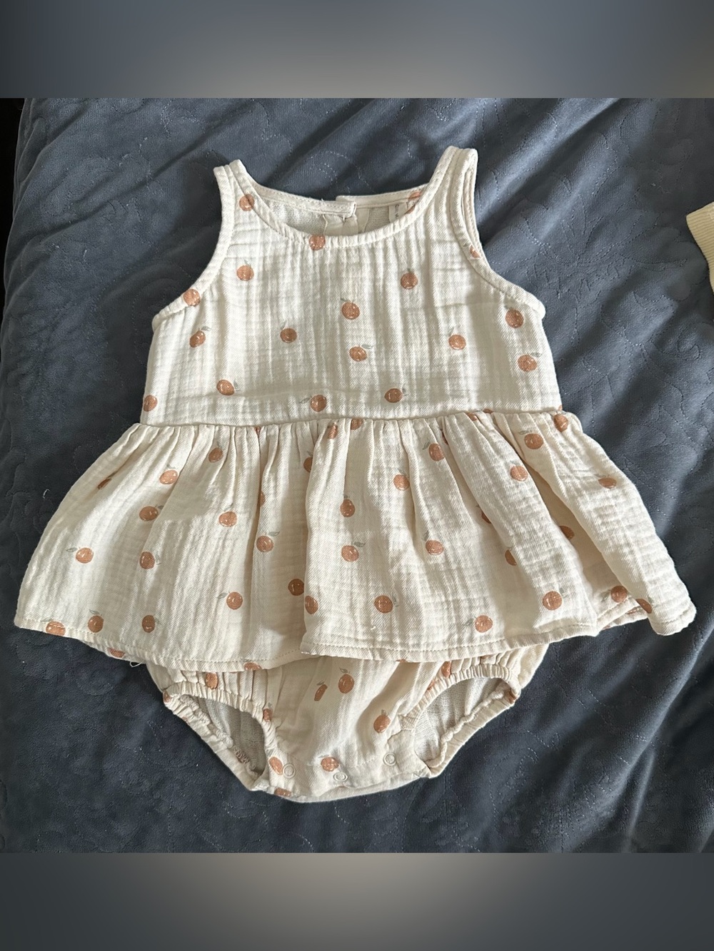 Quincy Mae Cream Polka Dot Ruffle One-Piece